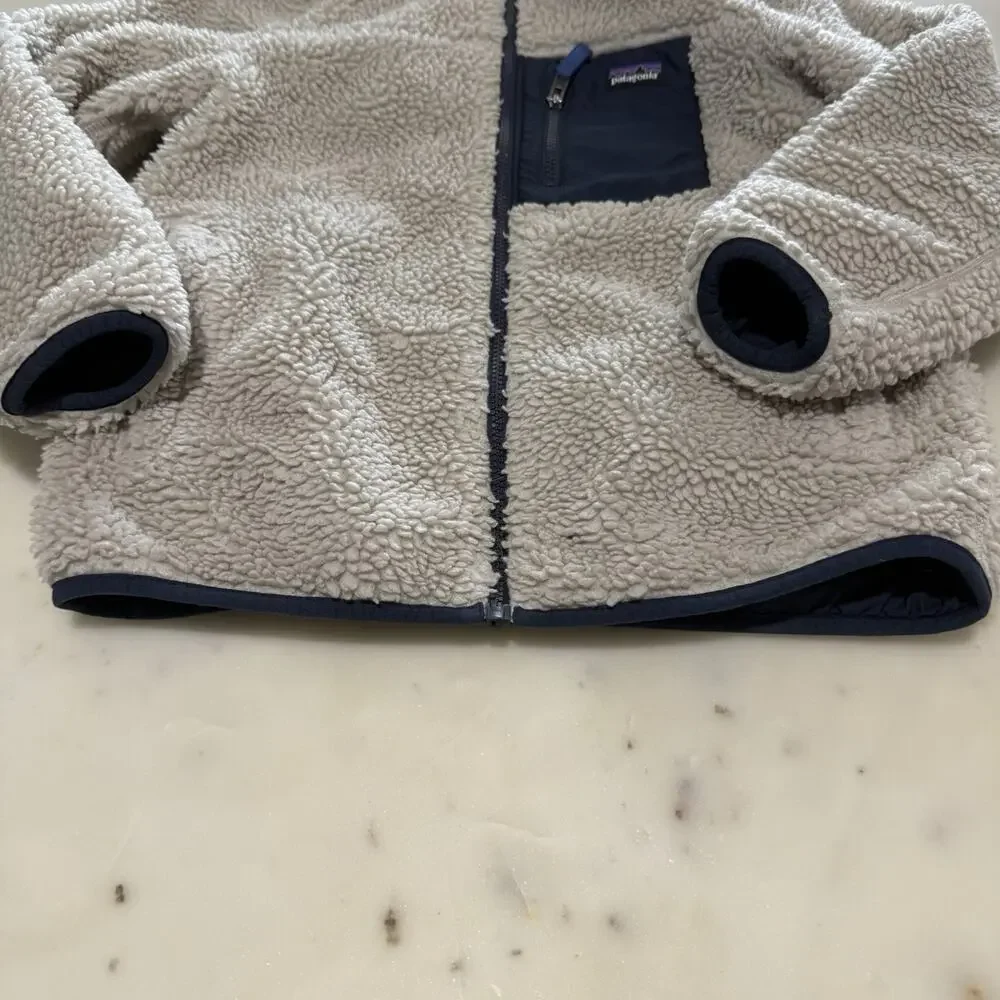 Big Kids Patagonia Reddy Freddy Reversible Jacket Size L (12) Navy Blue Winter
